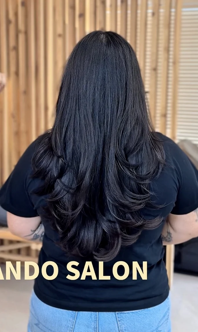 ANDO Salon client work: Long Layered Waves