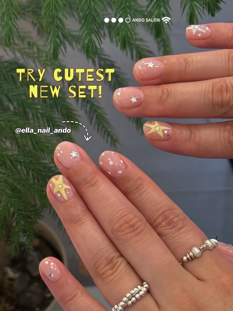 ANDO Salon client work: Star Nail Art